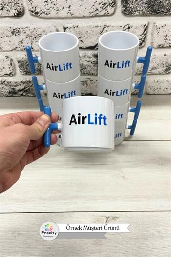 Porselen Logo Baskılı Mavi Promosyon T Kupa Bardak