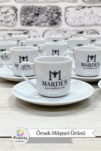 Porselen Logo Baskılı Promosyon Oval Türk Kahvesi Fincanı
