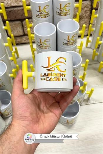 Porselen Logo Baskılı Sarı Promosyon T Kupa Bardak