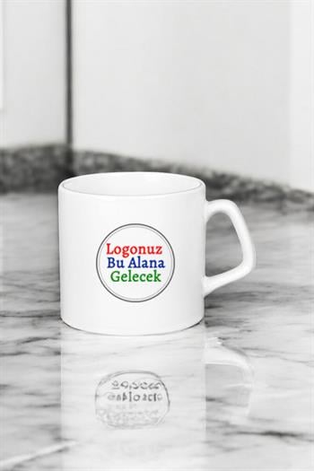 Porselen Orta Boy Logo Baskılı Beyaz Promosyon Kupa Bardak