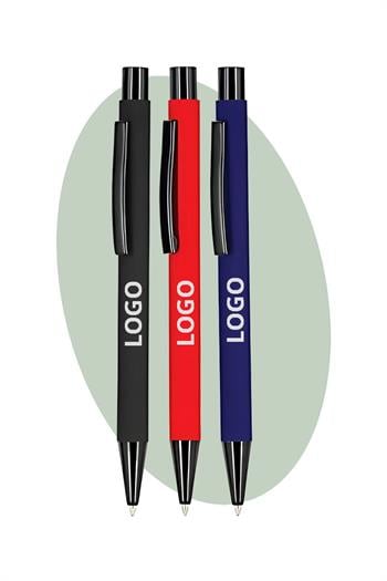 Promosyon Logo Baskılı Rubber Metal Kalem 1041-Pİ