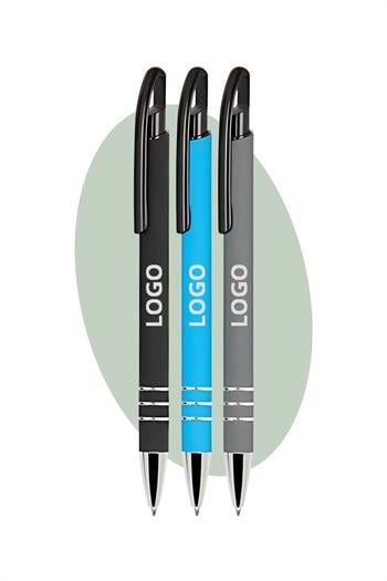 Promosyon Logolu Ekonomik Rubber Gövde Metal Kalem 1441-Pİ