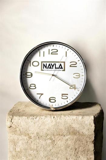 Promosyon Metalize Beyaz Duvar Saati 33cm 70435-TU-BE-33