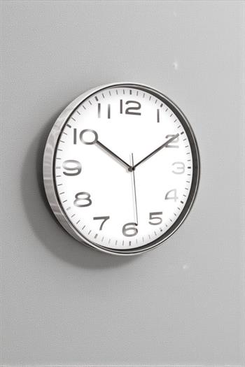 Promosyon Metalize Beyaz Duvar Saati 33cm 70435-TU-BE-33