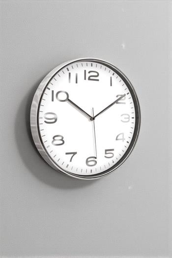 Promosyon Metalize Beyaz Duvar Saati 38cm 70435-TU-BE-38