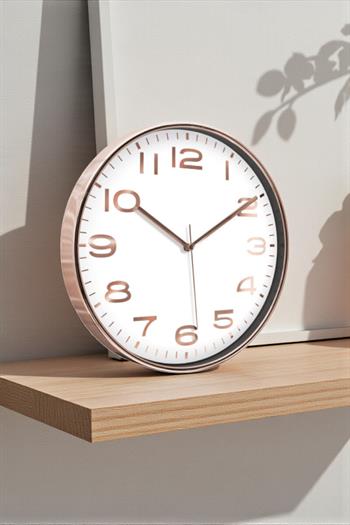 Promosyon Metalize Beyaz Duvar Saati 38cm 70435-TU-BE-38