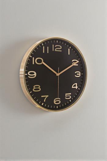 Promosyon Metalize Siyah Duvar Saati 33cm 70435-TU-Sİ-33