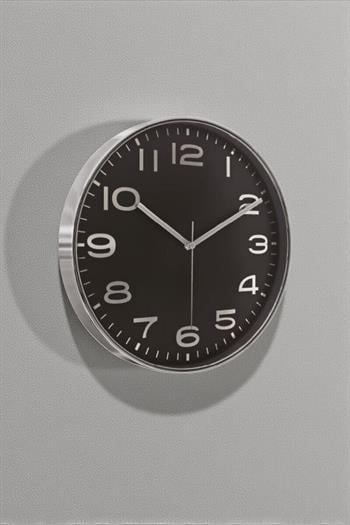 Promosyon Metalize Siyah Duvar Saati 38cm 70435-TU-Sİ-38