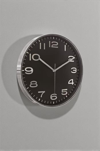 Promosyon Metalize Siyah Duvar Saati 33cm 70435-TU-Sİ-33