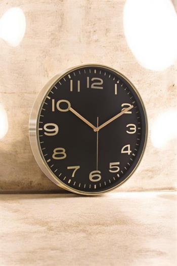 Promosyon Metalize Siyah Duvar Saati 38cm 70435-TU-Sİ-38