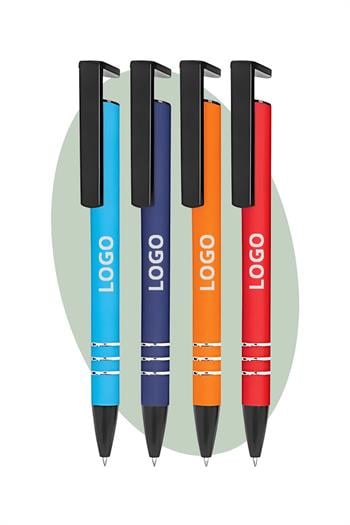 Promosyon Telefon Tutuculu Rubber Gövde Metal Kalem 8441-Pİ