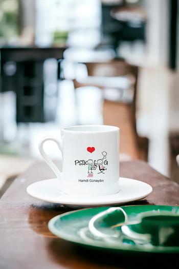 Psikolog Beyaz Türk Kahvesi Fincanı