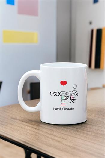 Psikologlara Hediye Beyaz Kupa Bardak
