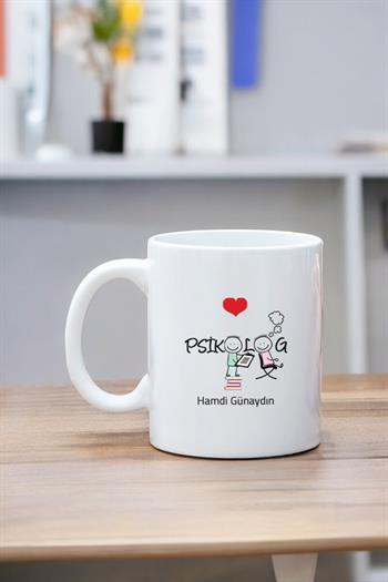 Psikologlara Hediye Beyaz Kupa Bardak