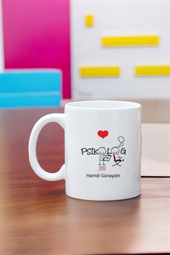 Psikologlara Hediye Beyaz Kupa Bardak