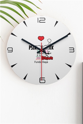 Psikolojik Danışman Ahşap Duvar Saati