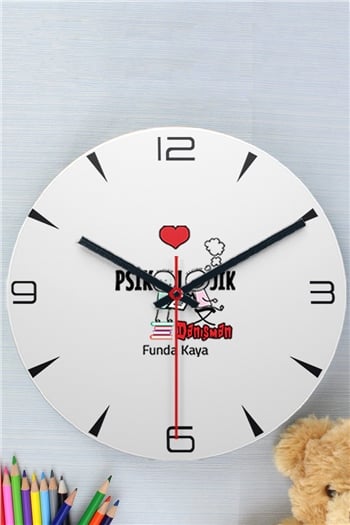 Psikolojik Danışman Ahşap Duvar Saati
