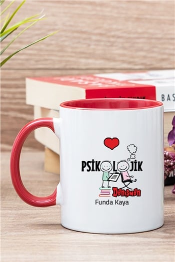 Psikolojik Danışman İçi Renkli Kupa Bardak