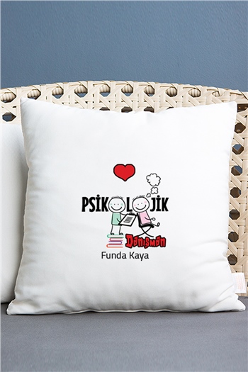 Psikolojik Danışman Saten Kare Yastık
