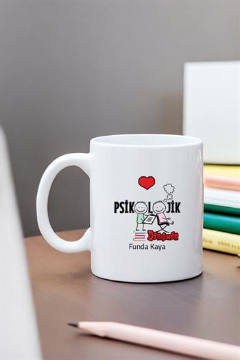 Psikolojik Danışmana Hediye Beyaz Kupa Bardak