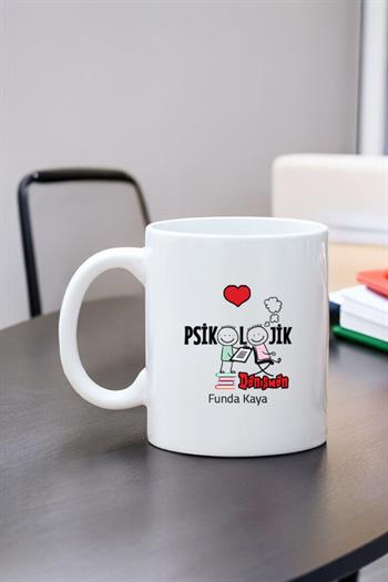 Psikolojik Danışmana Hediye Beyaz Kupa Bardak