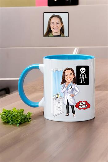 Radyoloji Doktoruna Hediye Kadın Radyolog Karikatürlü Kupa Bardak