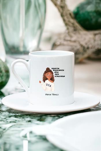 Rahatım Bozulmasın Diye Aşık Olmuyorum Beyaz Türk Kahvesi Fincanı