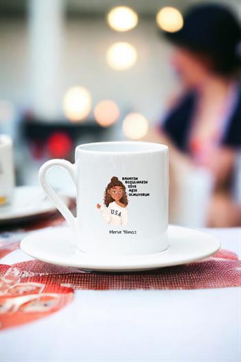 Rahatım Bozulmasın Diye Aşık Olmuyorum Beyaz Türk Kahvesi Fincanı