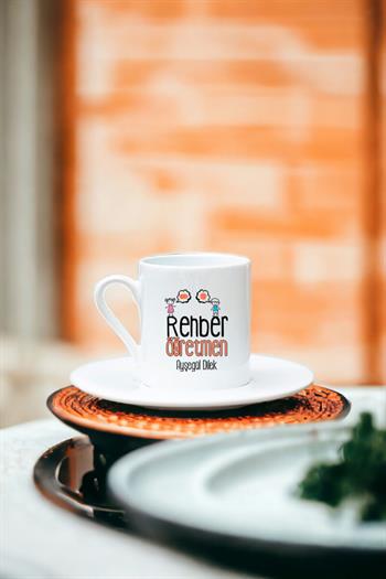 Rehber Öğretmen Beyaz Türk Kahvesi Fincanı