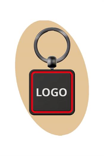 Renkli Tasarım Kare Metal Anahtarlık 5295-PETK