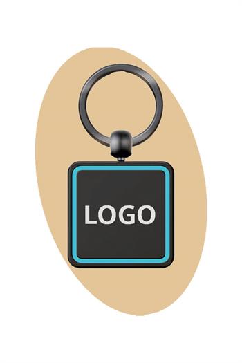 Renkli Tasarım Kare Metal Anahtarlık 5295-PETK