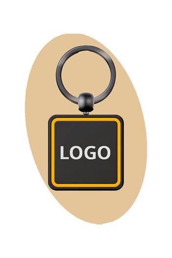 Renkli Tasarım Kare Metal Anahtarlık 5295-PETK