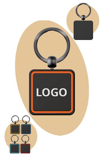 Renkli Tasarım Kare Metal Anahtarlık 5295-PETK