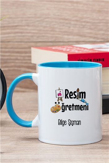 Resim Öğretmeni İçi Renkli Kupa Bardak