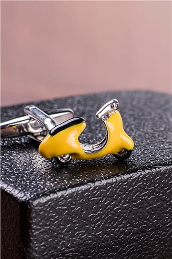 Sarı Vespa Tasarım Kol Düğmesi