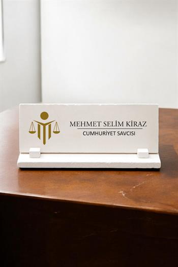Savcıya Hediye Kişiye Özel Taş Masa İsimliği
