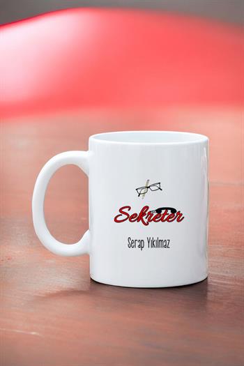 Sekretere Hediye Beyaz Kupa Bardak