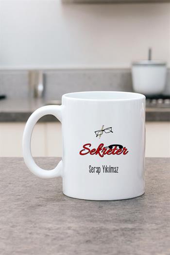Sekretere Hediye Beyaz Kupa Bardak