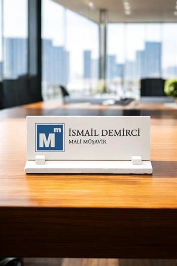 Serbest Muhasebeci Mali Müşavir Logolu Taş Masa İsimliği