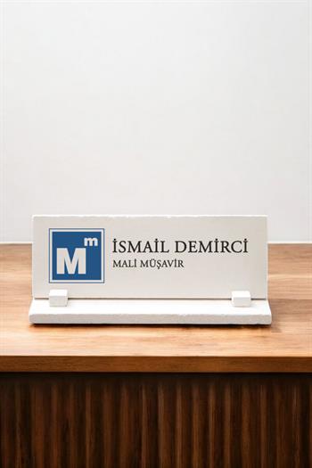 Serbest Muhasebeci Mali Müşavir Logolu Taş Masa İsimliği