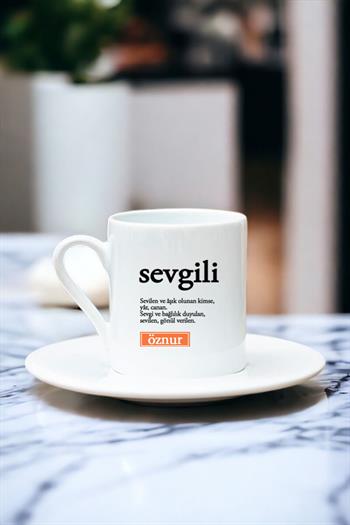Sevgili Kelime Anlamı Beyaz Türk Kahvesi Fincanı