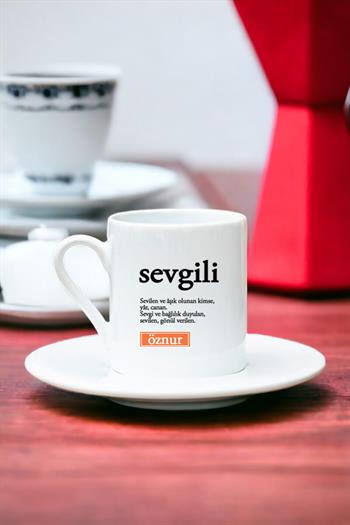 Sevgili Kelime Anlamı Beyaz Türk Kahvesi Fincanı