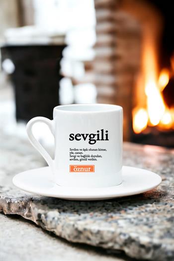 Sevgili Kelime Anlamı Beyaz Türk Kahvesi Fincanı