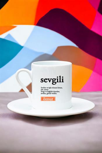 Sevgili Kelime Anlamı Beyaz Türk Kahvesi Fincanı
