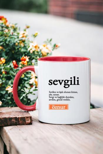 Sevgili Kelime Anlamı İçi Renkli Kupa Bardak