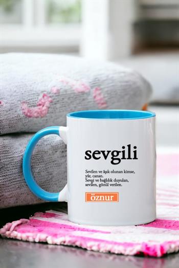 Sevgili Kelime Anlamı İçi Renkli Kupa Bardak