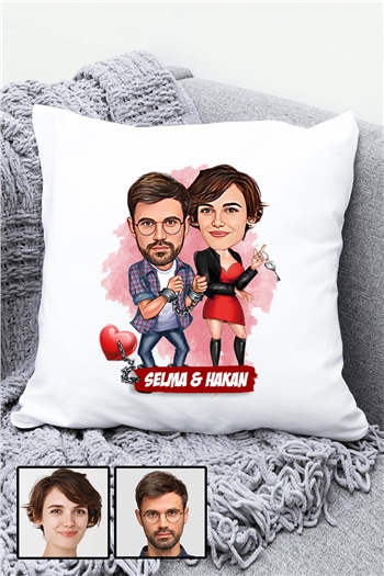 Sevgililere İlginç Hediye  Karikatürlü Yastık