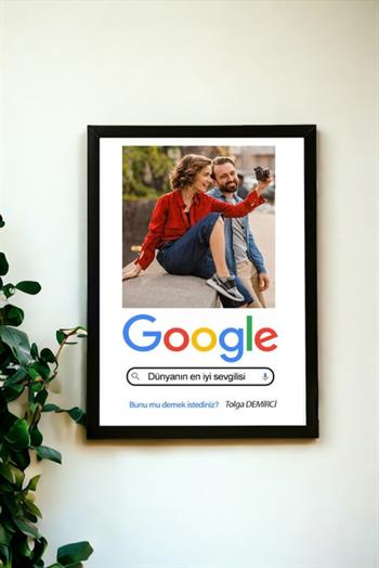 Sevgiliye Hediye Google Tasarım Kişiye Özel Fotoğraflı Hediyelik Çerçeve