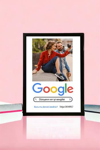 Sevgiliye Hediye Google Tasarım Kişiye Özel Fotoğraflı Hediyelik Çerçeve