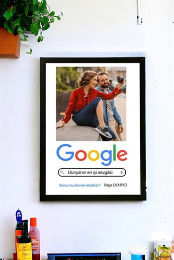 Sevgiliye Hediye Google Tasarım Kişiye Özel Fotoğraflı Hediyelik Çerçeve